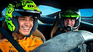 Lando Norris Teaches Oliver Solberg How To Drive Silverstone [upl. by Barbour579]