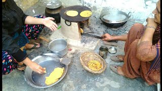 Makki ki roti prepared by my mother in desi style😍 VillageRural life of Punjab India [upl. by Faxun]