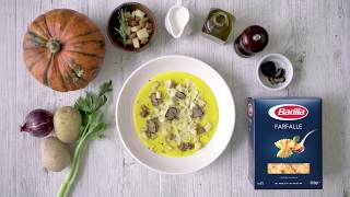 Barilla Farfalle με κρέμα κολοκύθας κρουτόν και μαύρη τρούφα [upl. by Ratep]