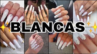 Tendencia Uñas Color Blanco ✨💅 Diseños de Uñas Acrílicas Modernas 😍🤍😳uñas acrylicnails nailart [upl. by Kallista904]