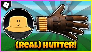 How to ACTUALLY get HUNTER GLOVE  quotBounty Claimedquot BADGE in SLAP BATTLES Guide Bossfight ROBLOX [upl. by Arbmahs958]