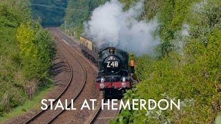 STALL AT HEMERDON  7029 Clun Castle on the West Country Banks unassisted  1Z48 2024 [upl. by Otreblaug]