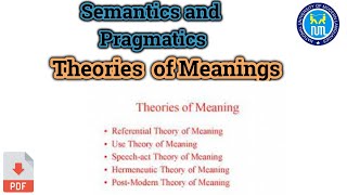 Theories of meaning  Theories of meaning in semantics [upl. by Freberg463]