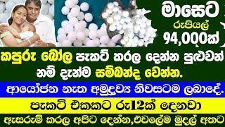 කපුරු බෝල ඇසුරුම් ස්වයං රැකියා  swayan rakiya at home  swayan rakiya at home  swayan rakiya 2024 [upl. by Telfer916]