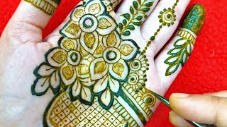 New Stylish Fronthand Mehndi design  Mehndi Ka Design  Simple Mehandi design [upl. by Alleira]