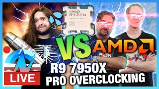 LIVE AMD vs GN Extreme Overclocking 7950X Learning How to Overclock [upl. by Jud]