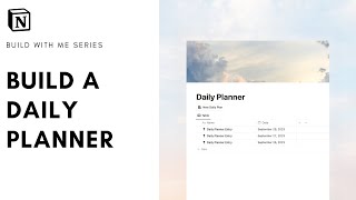 How to build Daily Planner in Notion   free template [upl. by Yraht]