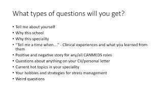 Strategies for CaRMS Interviews [upl. by Villada]