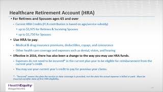 Introduction to your Healthcare Retirement Account HRA and Wageworks  NCRO Insurance Committee [upl. by Redan316]