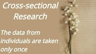 1 Cross sectional Research design [upl. by Laurentium]