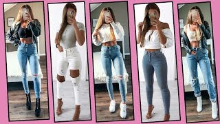 OUTFITS CON JEANS 2019  Lindas Vanidosas [upl. by Catto508]