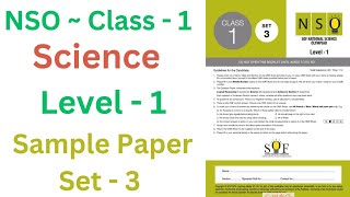 NSO  National Science Olympiad  Class  1  NSO  SAMPLE PAPER  By  Sudhir Sir [upl. by Siradal651]