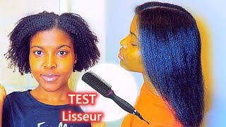 LISSAGE CHEVEUX NATURELS AVEC LA BROSSE LISSANTE REVLON STRAIGHT amp SHINE TEST ET REVUE [upl. by Aleekat]