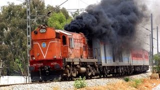 HEAVILY SMOKING ALCo  INDORE EXPRESS 19301 KTE WDM3A [upl. by Ennairol]