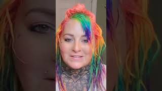 Hairdresser Reacts To Rainbow Hair Color That Also Glow 🤯 [upl. by Tremann]