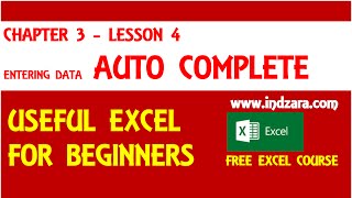 Useful Excel for Beginners  Chapter 3 Lesson 4  Auto Complete [upl. by Paymar]