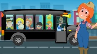 Wheels on the bus go round and round nursery rhyme and kids songs [upl. by Dekow]