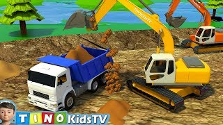 Tractor for Kids Plowing Stuck in Mud  Farm Tractor Uses for Children [upl. by Valerian403]