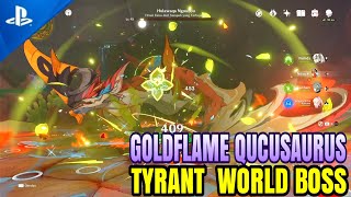 Goldflame Qucusaurus Tyrant Boss Fight  Genshin Impact [upl. by Pattani]