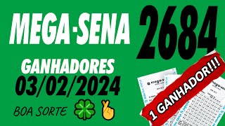 O Resultado e Ganhadores da Mega Sena Concurso 2684 de Hoje [upl. by Neitsabes]