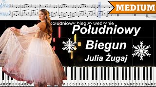 Południowy Biegun  Julia Żugaj  ŚREDNI PIANO TUTORIAL  NUTY  TEKST [upl. by Aurilia]