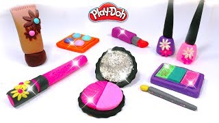 💖 Play Doh Makeup Set How to Make Eyeshadow Lipstick ✨ Nail Polish with Play Doh Fun for Kids [upl. by Gorlin]