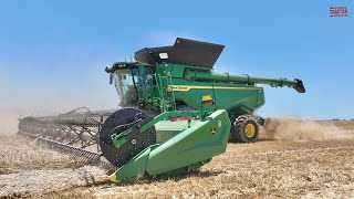 JOHN DEERE X9 1100 Combines Harvesting 12000 Acres of Wheat [upl. by Gove]