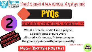 MEG1 BRITISH POETRY PYQ  EDMUND SPENCERS SONNET 77  WAS IT A DREAM OR DID I SEE IT PLAYNE [upl. by Bradney]