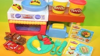 PLAYDOH  MEAL Makin KITCHEN  McQueen TowMater customersHasbro MsDisneyReviews [upl. by Ahsikcin]