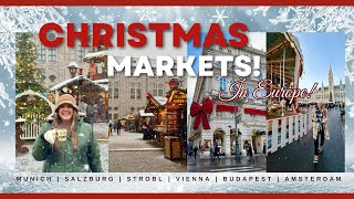 CHRISTMAS MARKETS IN EUROPE Munich  Salzburg  Strobl  Vienna  Budapest  Amsterdam  Castles [upl. by Rhianon]