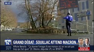 Débat national la commune de Souillac complètement bouclée pour la venue dEmmanuel Macron [upl. by Sudhir]