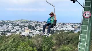 Cinque Terra  Anacapri Chair Lift down 1932feet from the mountaintop to sea level [upl. by Gustie]