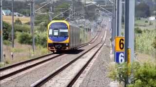 NSW TrainLink Outer Suburban Cars OSCAR Train arrives at Shellharbour Junction Railway Station 2 [upl. by Charteris]