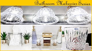 Glam Bathroom TourDecorate With Me 💎 Powder Room Makeover Series [upl. by Angelita643]