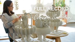 Full record of making ceramic sculptures new series transplant handbuilding coil building ASMR [upl. by Ednargel]