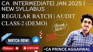 CA INTERMEDIATE  AUDITING amp ETHICS  REGULAR BATCH  CHAPTER1  FOR JAN 2025  CLASS2 DEMO [upl. by Asilanom]