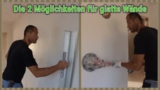 2 Möglichkeiten für glatte Wände Kalk glätte  Wand schleifen [upl. by Arad]