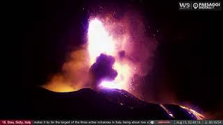 Aug 15 2024 Etna Volcano Has a Large Eruption [upl. by Atrim]