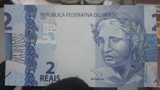 CÉDULA DE 2 REAIS RARA COM ERRO DE CORTE VOCÊ TEM UMA VEJA O VALOR 💲 300 A 500 REAIS 💰 DEUS É BOM 🙌 [upl. by Nirrok]