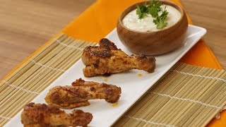 Hot Chicken Wings with Blue Cheese Sauce [upl. by Nomed646]