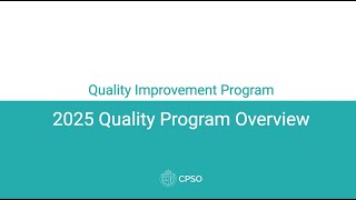 2025 Quality Programs Overview Webinar [upl. by Cacilie]