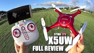 SYMA X5UW FPV Camera Drone  Full Review  UnBoxing Inspection Setup Flight Test Pros amp Cons [upl. by Hairacaz]