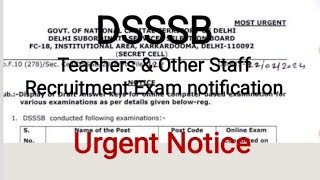 Dsssb Recruitment 2024 New Result Notice Teachers Result Out [upl. by Mages]