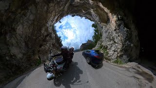 Motorrad Tag 3 Dolomiten Passo Sella Pordoi Falzarego Valparola Würzjoch BMW R1200R Insta360° [upl. by Doersten436]