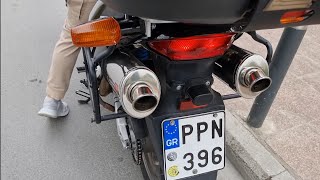 Honda Varadero 1000 sound  DOMINATOR exhaust [upl. by Boff662]