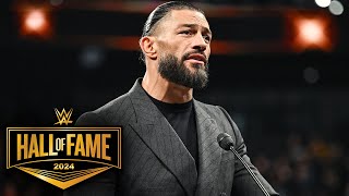 Roman Reigns acknowledges Paul Heyman in induction speech WWE Hall of Fame 2024 highlights [upl. by Martens162]