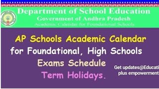 AP Academic Calendar official primary and High school time table exams weightage Holidays details [upl. by Wally]