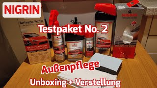 NIGRIN Testpaket No 2 für die AutoAußenpflege UnboxingampVorstellung [upl. by Eibba]