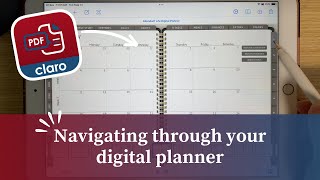 How to navigate through a digital planner in the Claro PDF Pro app  Digital Planning Tutorial [upl. by Lisette]