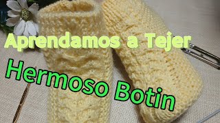 Aprendamos a Tejer un Bonito BOTIN a Dos Agujas [upl. by Lubba320]